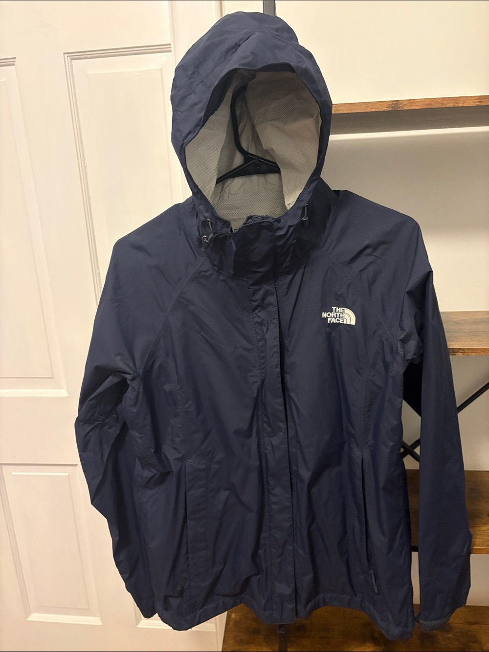 The North Face Women's Navy Hooded Rain Shell Jacket